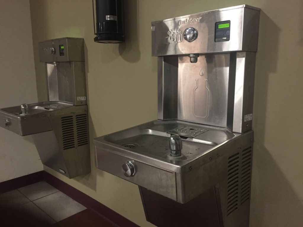 High-tech water fountains are an important feature in the PHA's goal of reducing plastic waste and making the campus community healthier. Photo Credit: Alex Gamboa