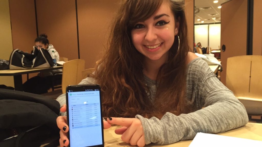 Tori Sabba has used Canvas before to try to find out information about classmates. Photo Credit: Jennifer Leon