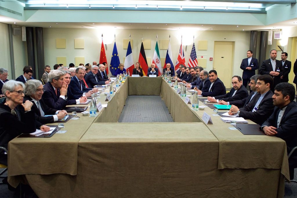 The ministers of foreign affairs of the United States, the United Kingdom, Russia, Germany, France, China, the European Union and Iran. Photo courtesy of wikipedia.org