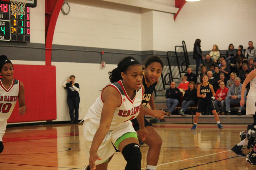 Yazmine Lacy, a major player in the game against Ramapo, in a previous game. Photo Credit: Daniel Falkenheim