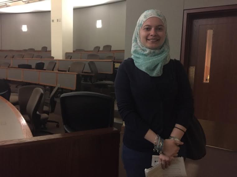 Biology major Sally Shobut said, "The hijab is a clear definition that a person is Muslim, so you have to use it in a proper way." Photo Credit: Jennifer Leon