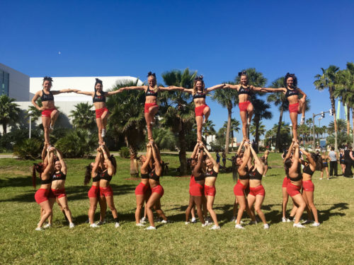 Montclair State's Club Cheer team scored 94 out of a possible 100 points in their second place performance. Photo courtesy of Jayne Shalkowski