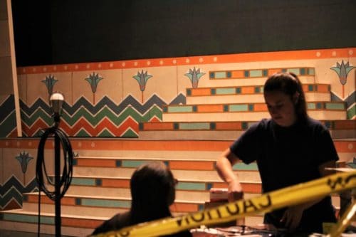 Students were involved in multiple aspects of the set construction for "Aida" Photo by Awije Bahrami