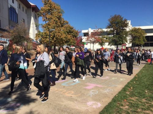 Hundreds of people showed up on the MSU quad to support suicide awareness. Photo Credit: Amanda Williams