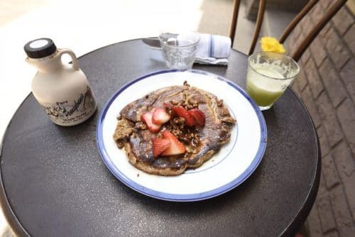 Diners can enjoy stone ground pancakes at Le Salbuen, a local cafe in Montclair, NJ. By: Tunmise Odufuye