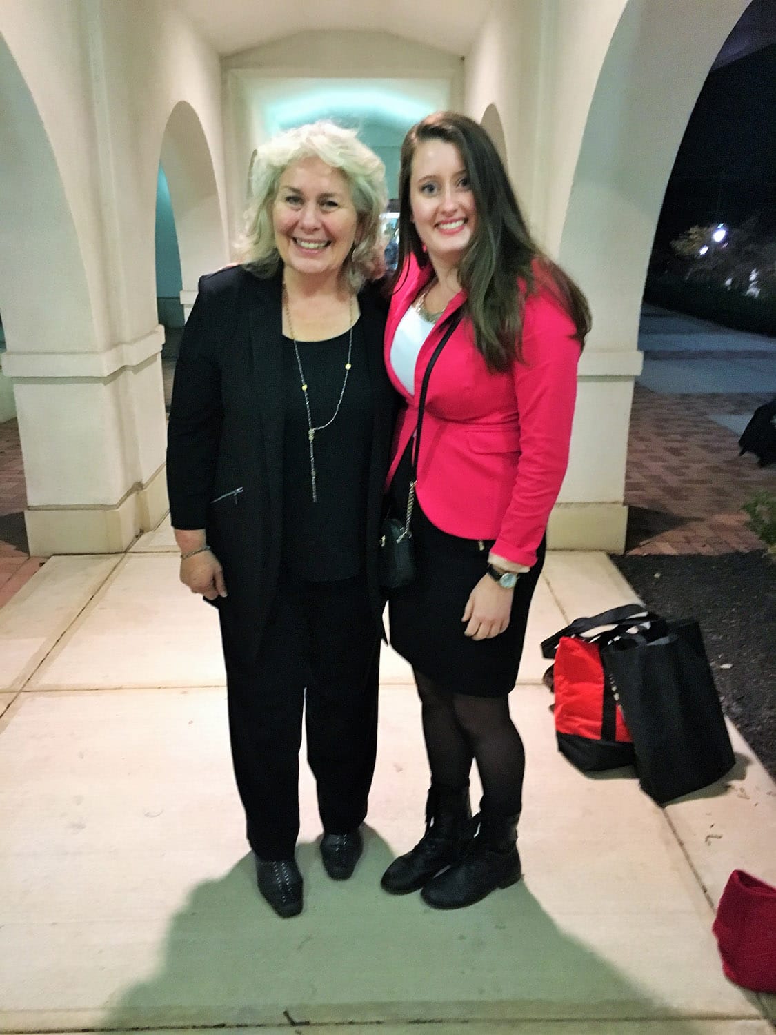 Managing director of ReelAbilities: Montclair, Fran Prezant (left), and assistant director for ReelAbilities: Montclair, Kaitlin Fitzpatrick (right), on their way to the reception after a successful second night of the festival. Photo by Carlie Madlinger 