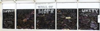A "Wall of Hope" was displayed in Montclair State's Student Center Vaniele Casimir | The Montclarion