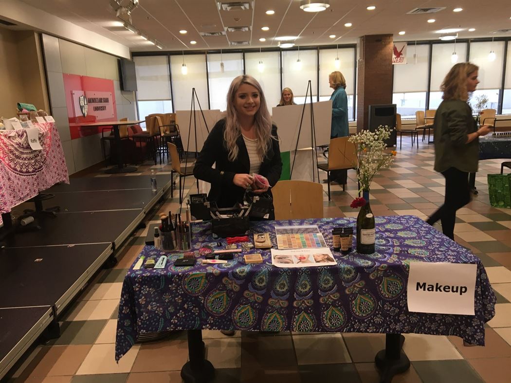 Makeup table at cruelty free soiree hosted by the Animal Activist organization