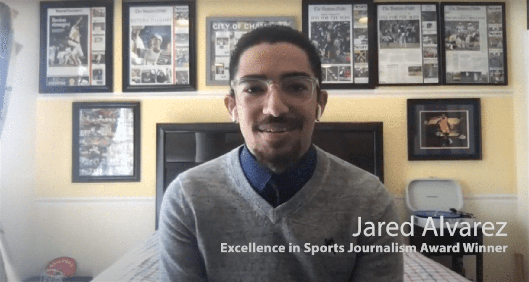 Jared Alvarez is recognized for his excellence in sports journalism. Photo Courtesy of the School of Communication and Media.