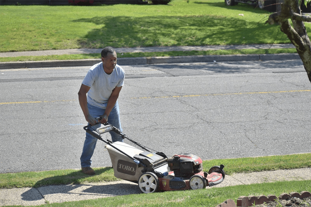 Sam doing some yard work Photo Courtesy of Bernice Ndegwa