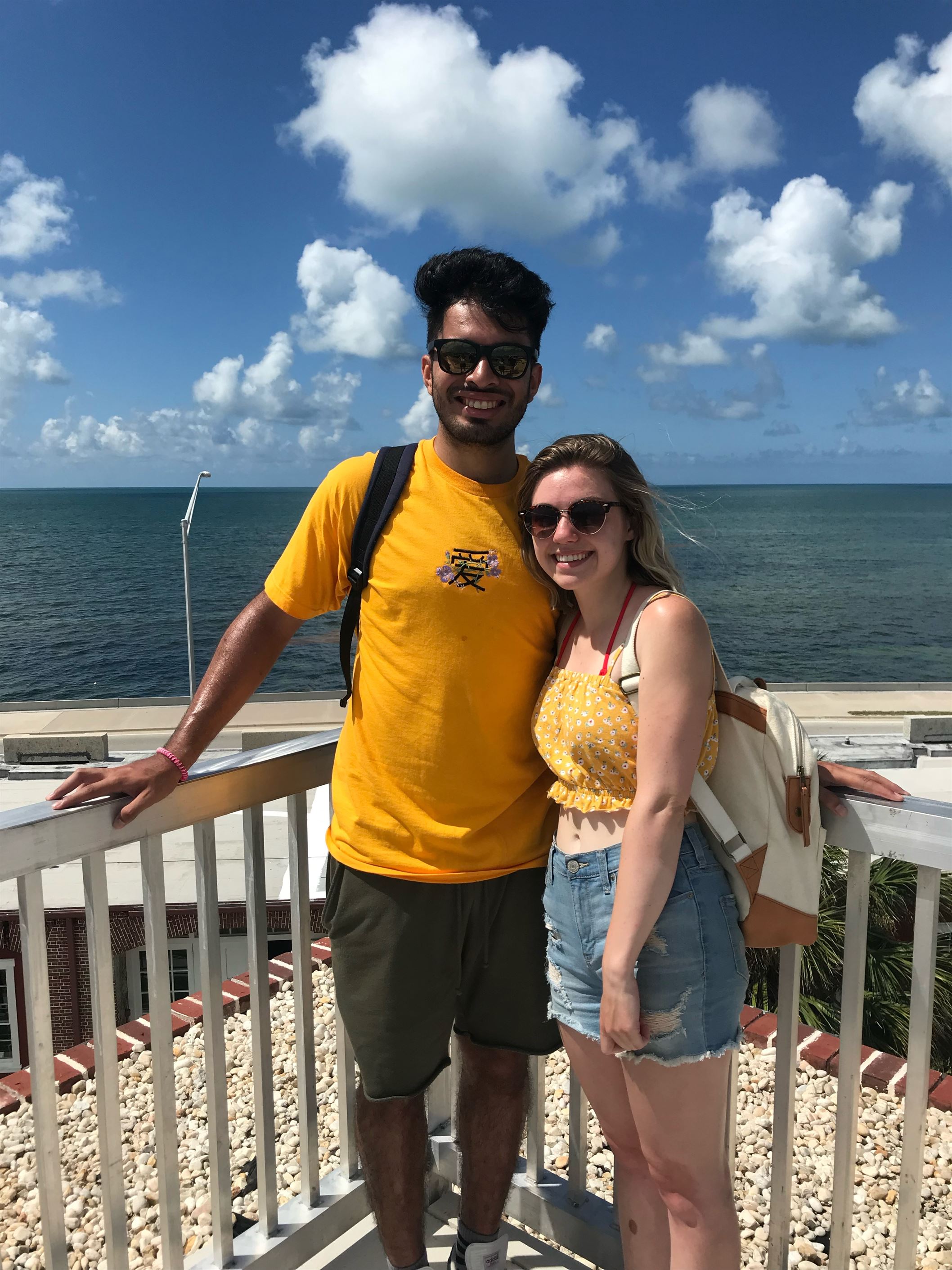 Robertson and Thomas Neira pose in Key West during a travel journalism course the summer. Photo courtesy of Mackenzie Robertson