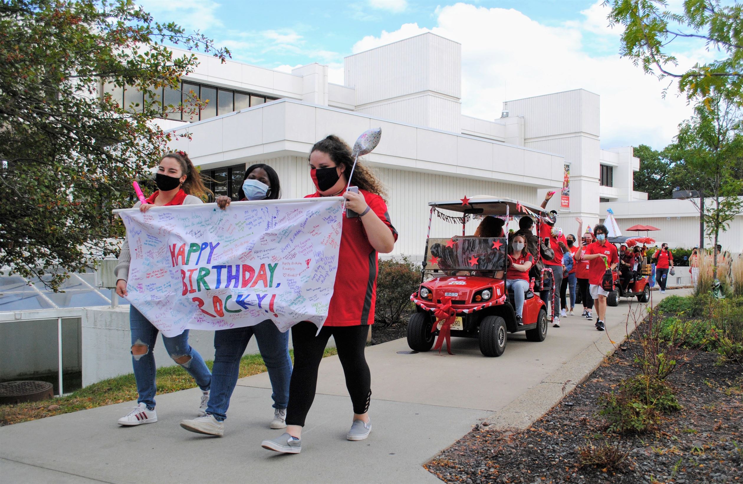 Rocky's birthday parade beginning its procession from the Student Center. Michael Giannotti | The Montclarion