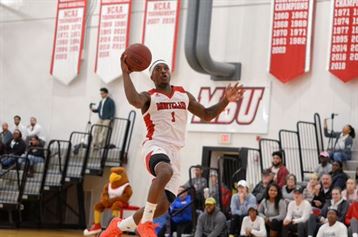 Red Hawks junior guard Myles Mitchell-White attempts a layup during a game at Panzer Athletic Center. Photo courtesy of Montclair State Athletics