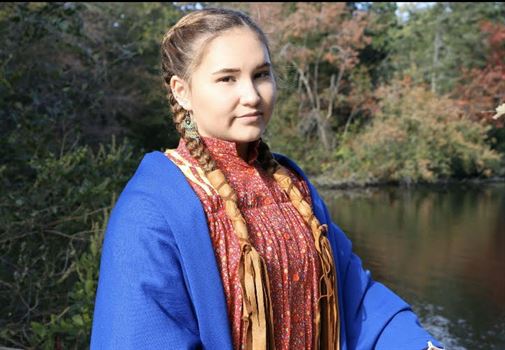 Brianna Dagostino wearing Lenni-Lenape regalia. Photo courtesy of Brianna Dogostino