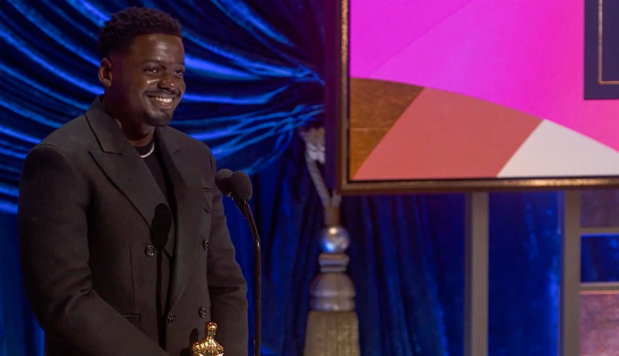 Daniel Kaluuya won the award for best supporting actor. Photo courtesy of AMPAS