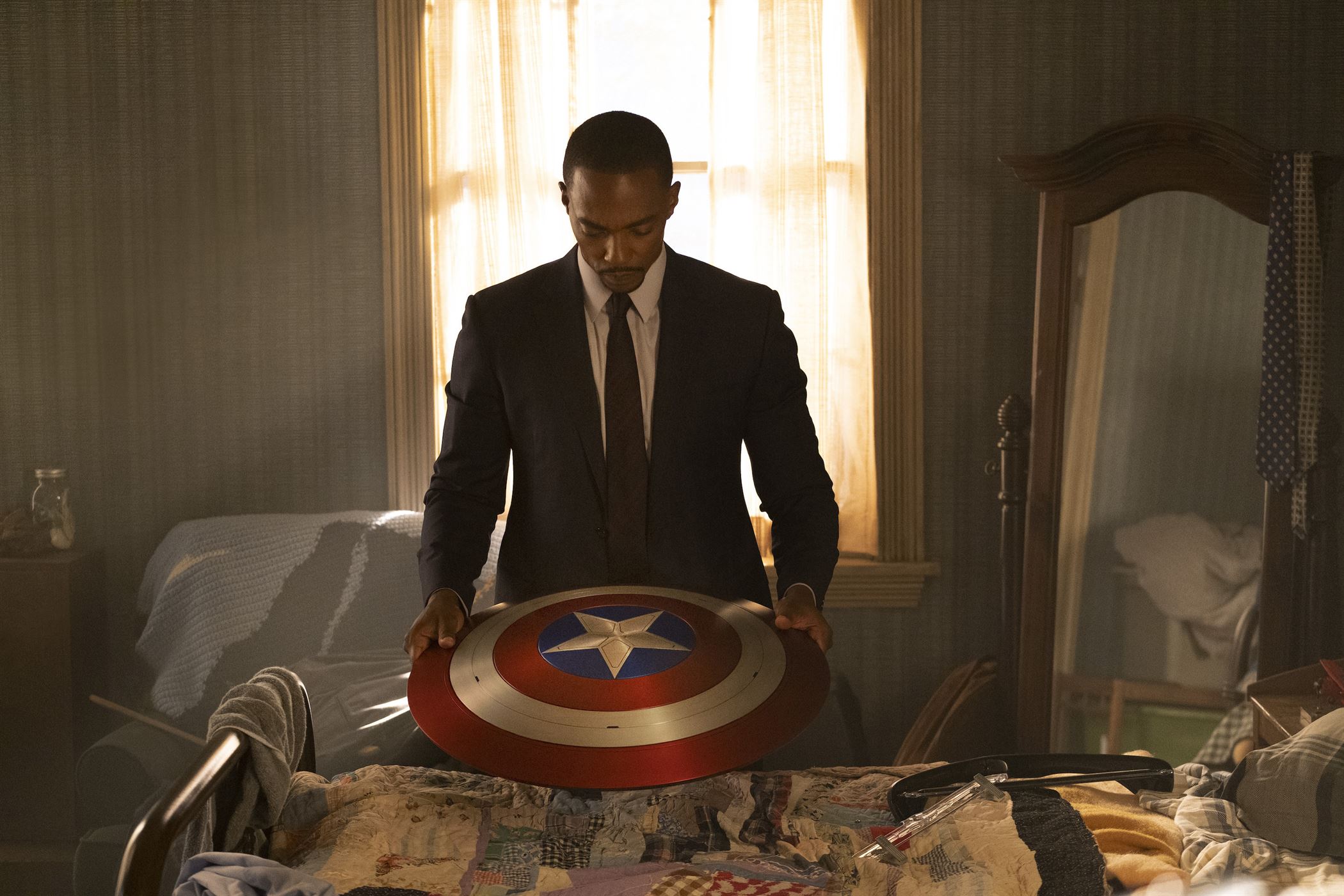 Anthony Mackie plays Sam Wilson, or Falcon, and inherits the Captain America role. Photo courtesy of Marvel Studios