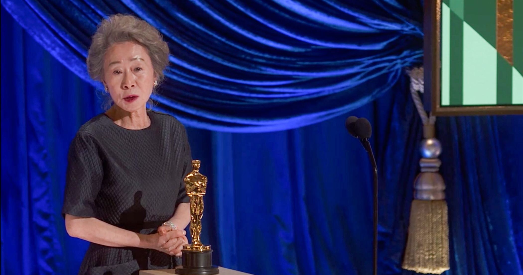 Yuh-Jung Youn wins best supporting actress. Photo courtesy of AMPAS