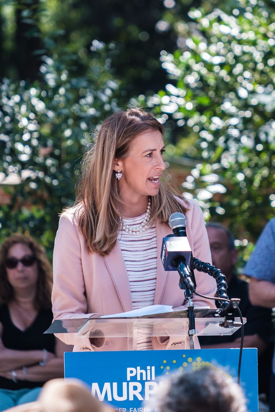 Rep. Mikie Sherrill speaking at the rally against gun violence. Michael Callejas | The Montclarion