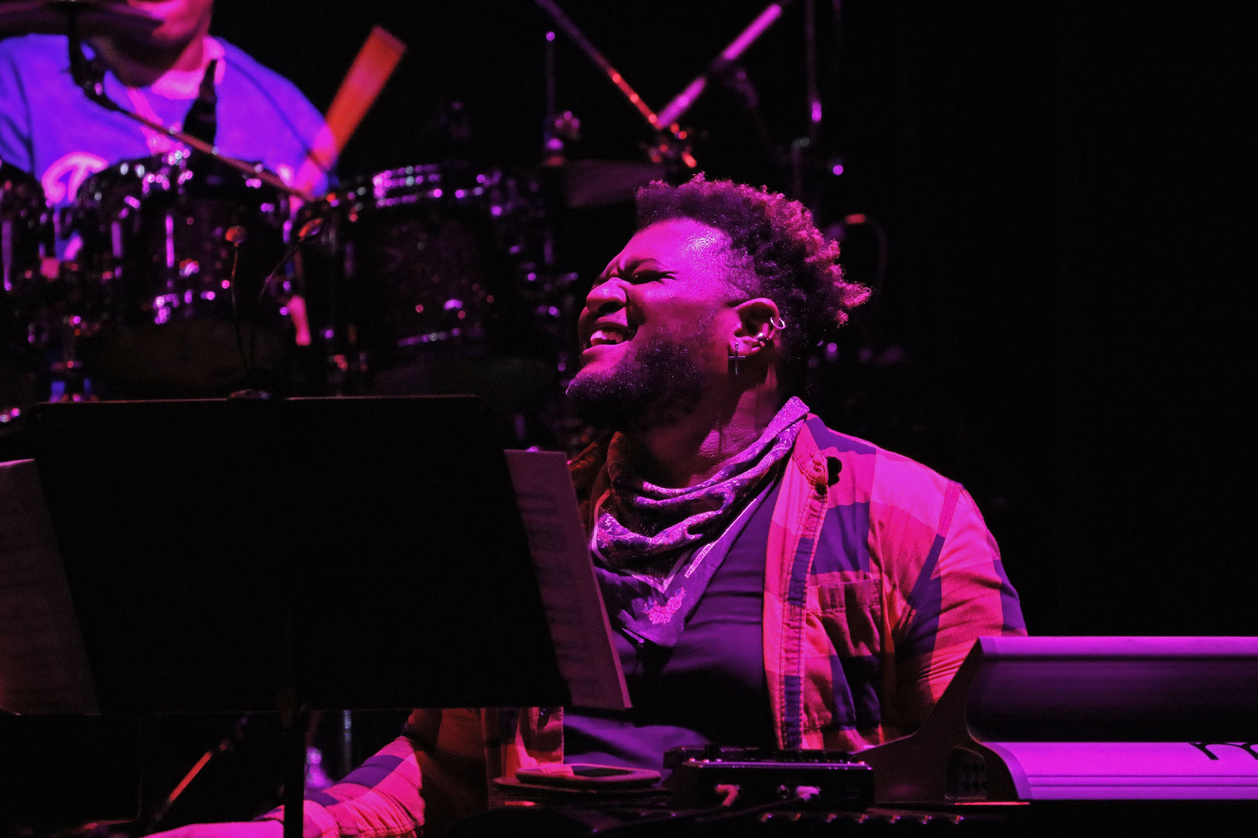 Keyboardist Brandon Coleman, who is self-taught and has been touring with Washington for several years, takes a solo. Photo courtesy of Julian Rigg