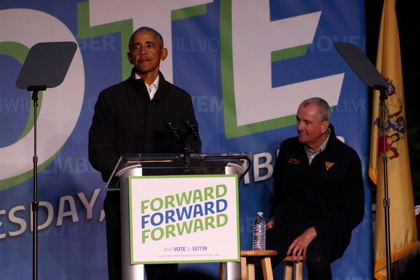Former President Barack Obama (left) next to Governor Phill Murphy (right). John LaRosa | The Montclarion