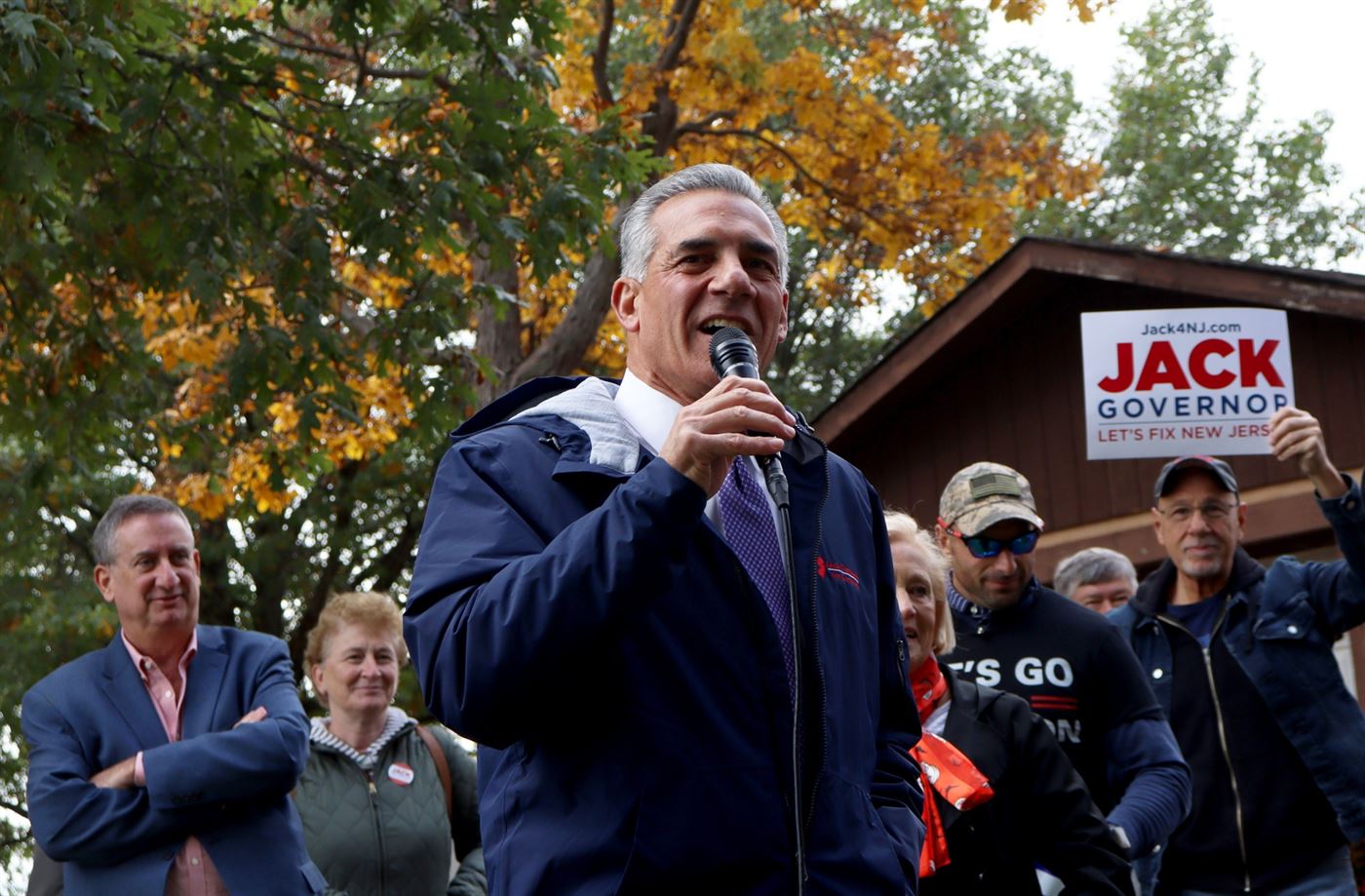 Republican gubernatorial candidate Jack Ciattarelli speaks with supporters during a rally in Bridgewater, New Jersey. John LaRosa | The Montclarion