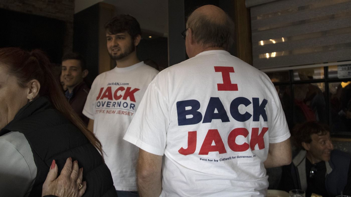 Supporters of Republican gubernatorial candidate Jack Ciattarelli gather at the Suburban Diner in Paramus, New Jersey wearing branded clothing in support of the candidate. Michelle Coneo | The Montclarion