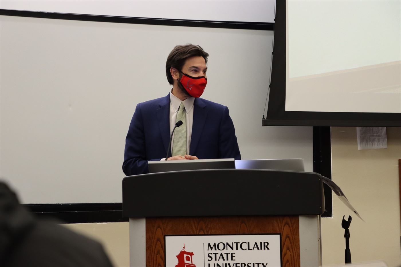 The president of Montclair State University, Jonathan Koppell, emphasizes the urgent need of Native Land Acknowledgment. Lynise Olivacce | The Montclarion