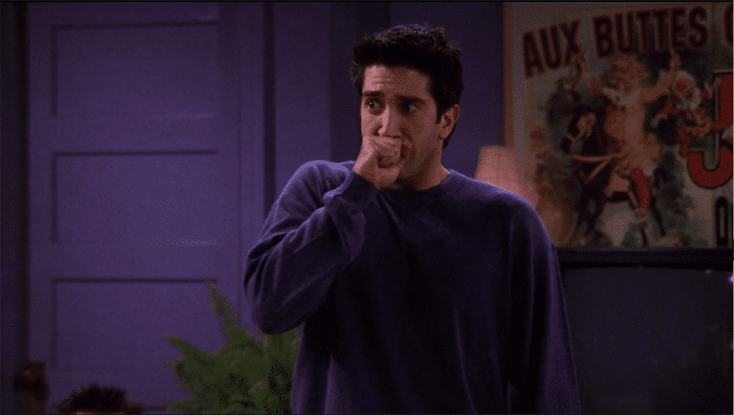"The One Where Ross Got High" delivers one of the best truth-realization scenes of all time. Photo courtesy of NBC