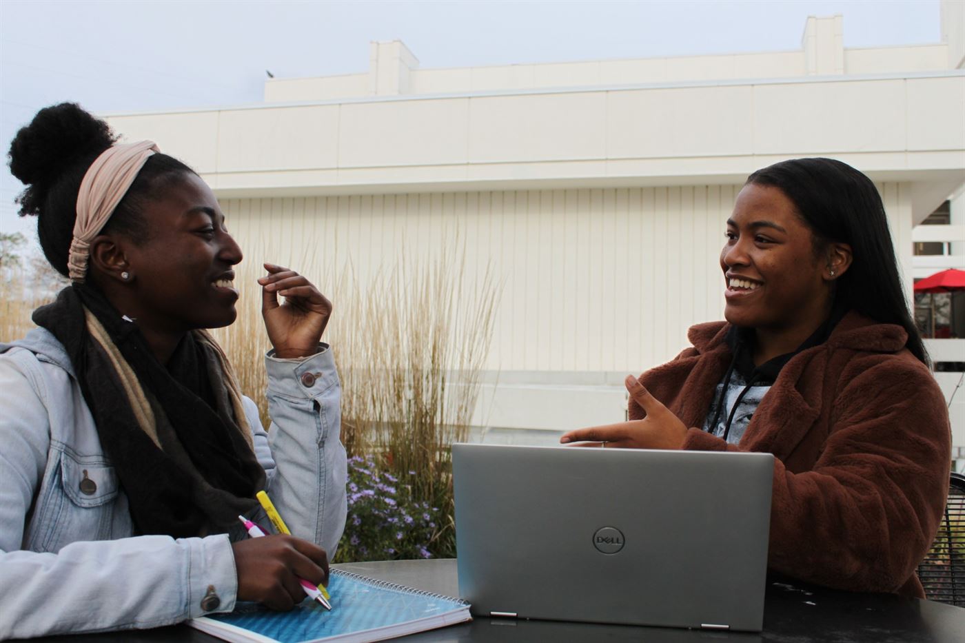Accounting major Nyla Egerton (left) and medical humanities major Detrah Bowman (right), both freshman, sat down to talk about the gubernatorial election. Avery Nixon | The Montclarion