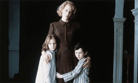Grace Stewart (Nicole Kidman) and her two children, Anne (Alakina Mann) and Nicholas (James Bentley), begin to experience the supernatural in their new home. Photo courtesy of Cruise/Wagner Productions