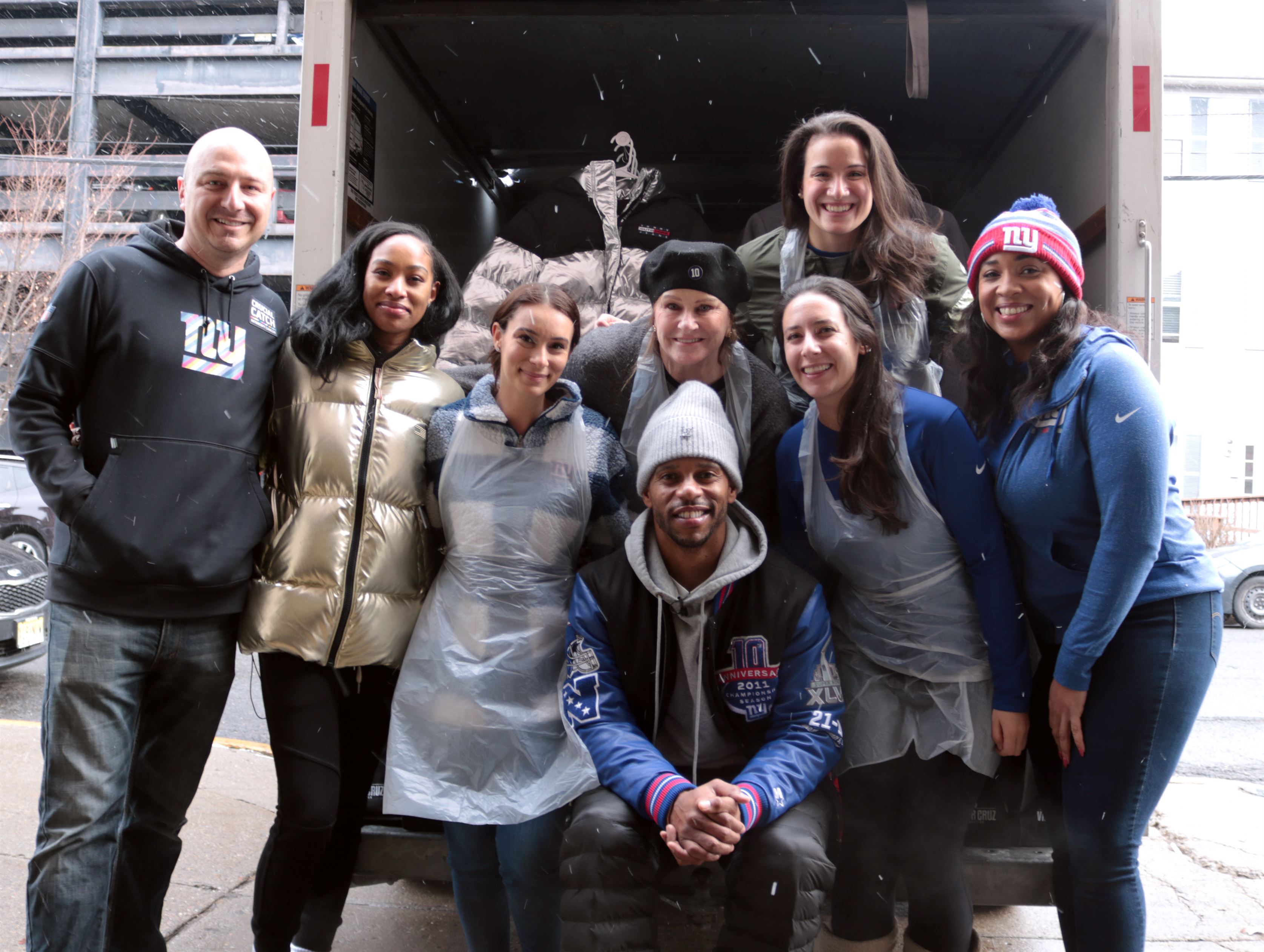 New York Giants continue their long-time partenership with Eva's Village to distribute around 350 freshly prepared lunches to Paterson. Photo courtesy of Monica Fernandez-Prato