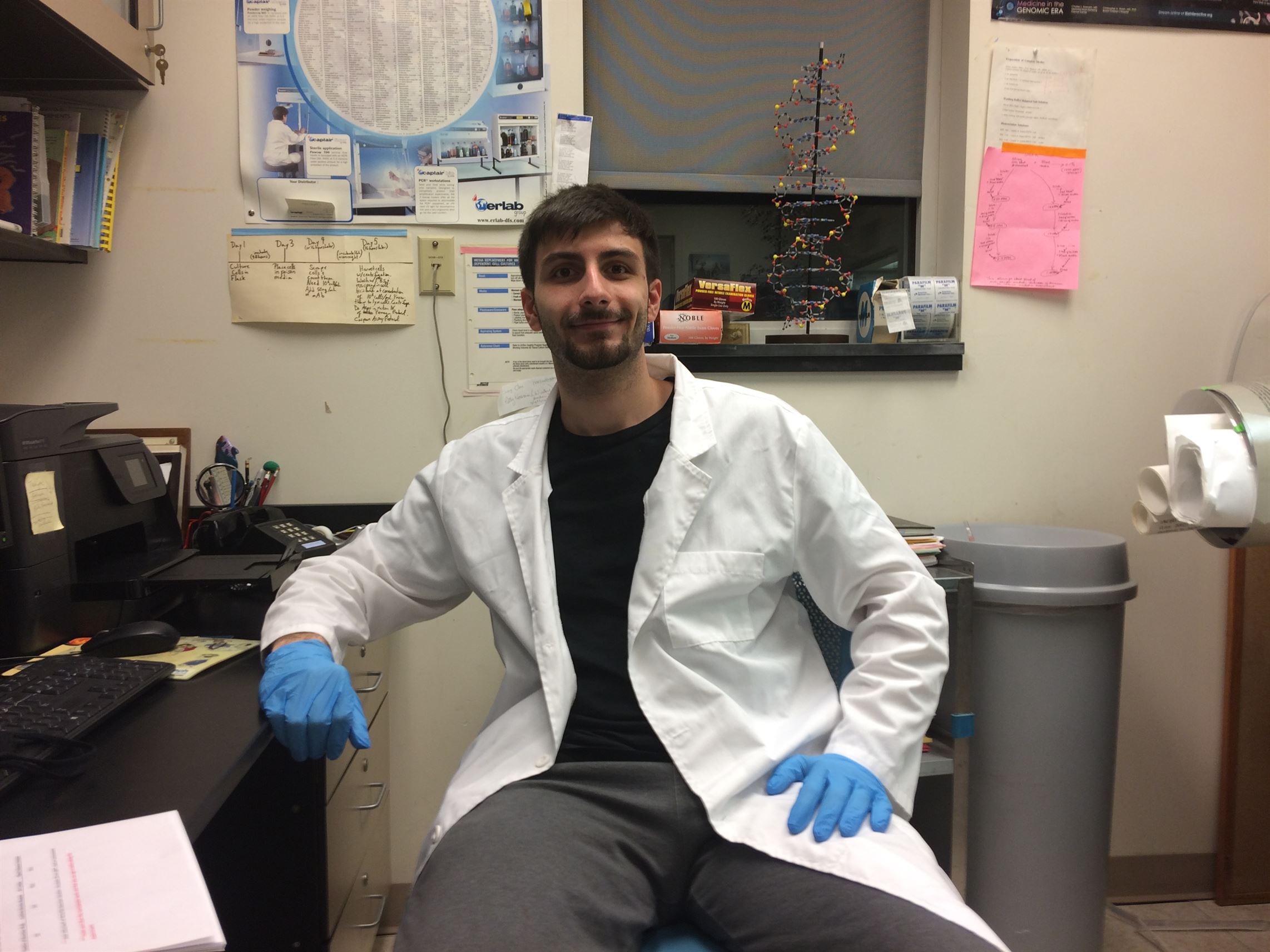 Zachary Bonelli, a senior biochemistry major, is Ezenwanne's research partner and right-hand man for this project. Sal DiMaggio | The Montclarion