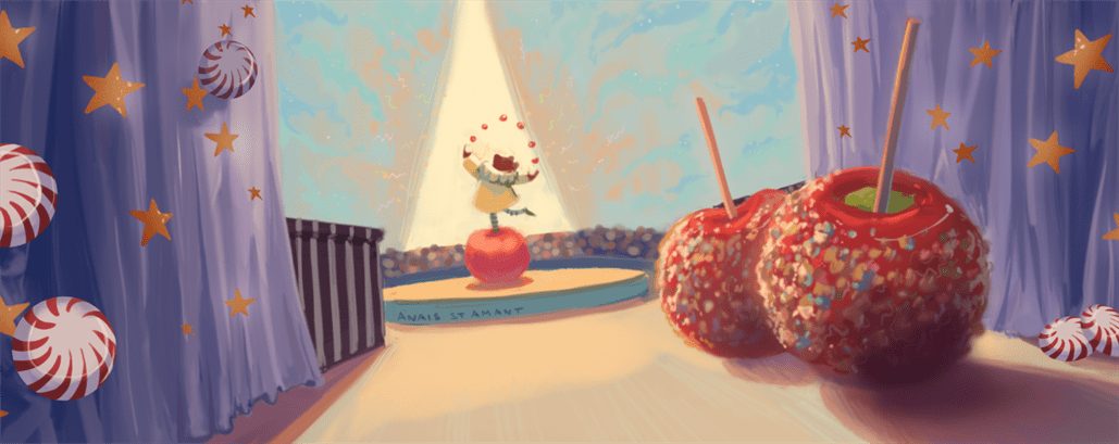 Anaïs St. Amant created "Candy Apple Circus" for a class assignment last semester. Photo courtesy of Anaïs St. Amant