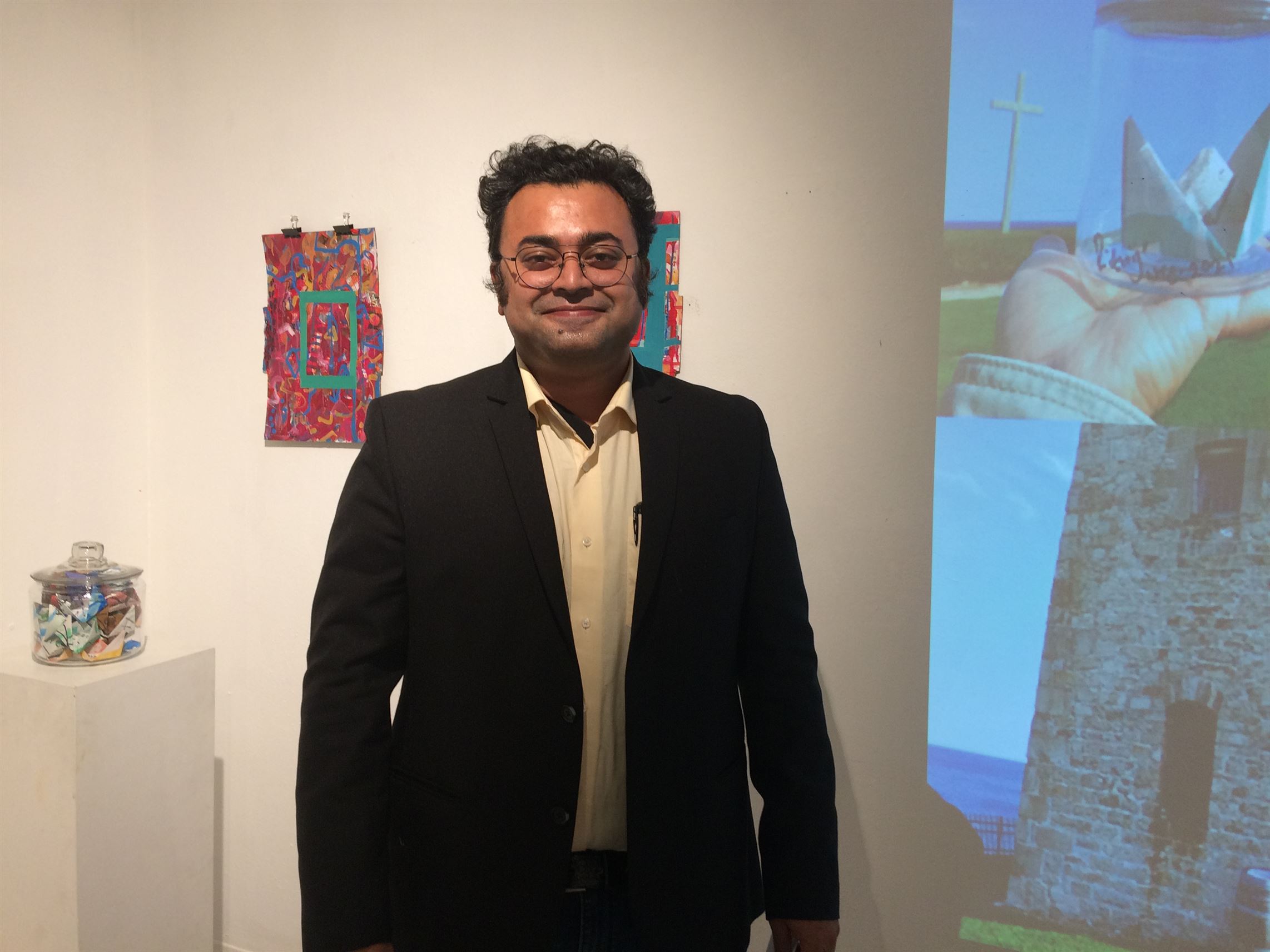 Dr. Ritwij Bhowmik, who was a visiting professor for the Department of Art and Design, completed an art experiment to spread a message about spreading art through unconventional means and his view on racial profiling as someone from outside the U.S. Sal DiMaggio | The Montclarion