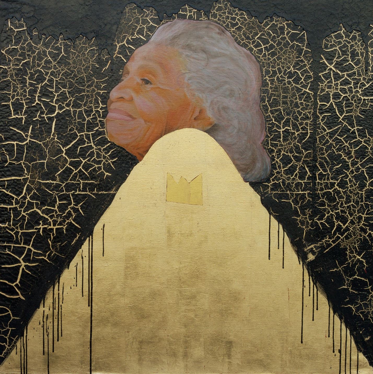 A portrait of Dr. Olivia Hooker, one of the last survivors of the 1921 Tulsa Massacre. Hooker was a large inspiration behind Kojo's exhibition. Photo courtesy of Ajamu Kojo