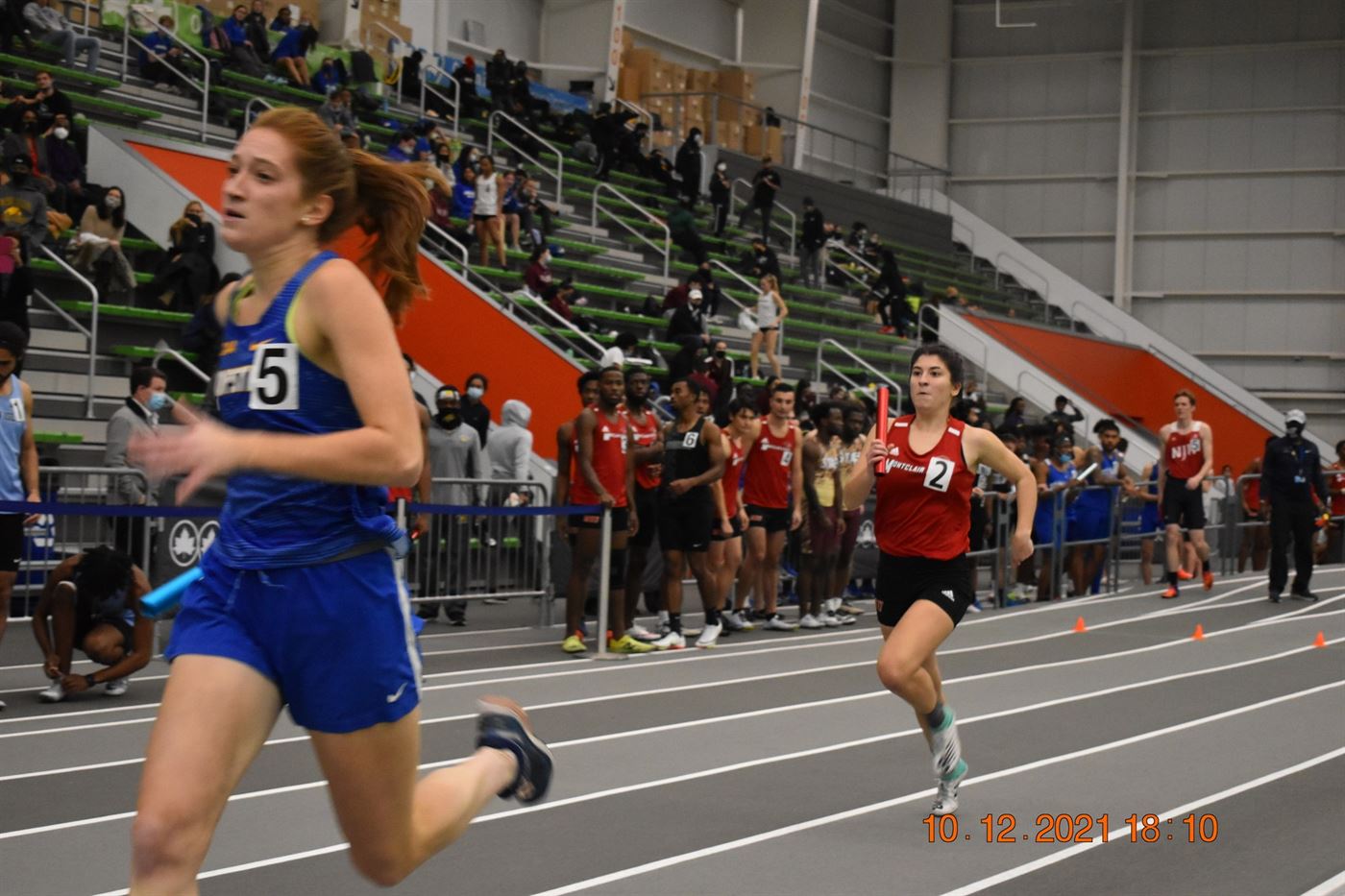 Emily Albright competes in the 400-meter relay. Photo courtesy of Emily Albright