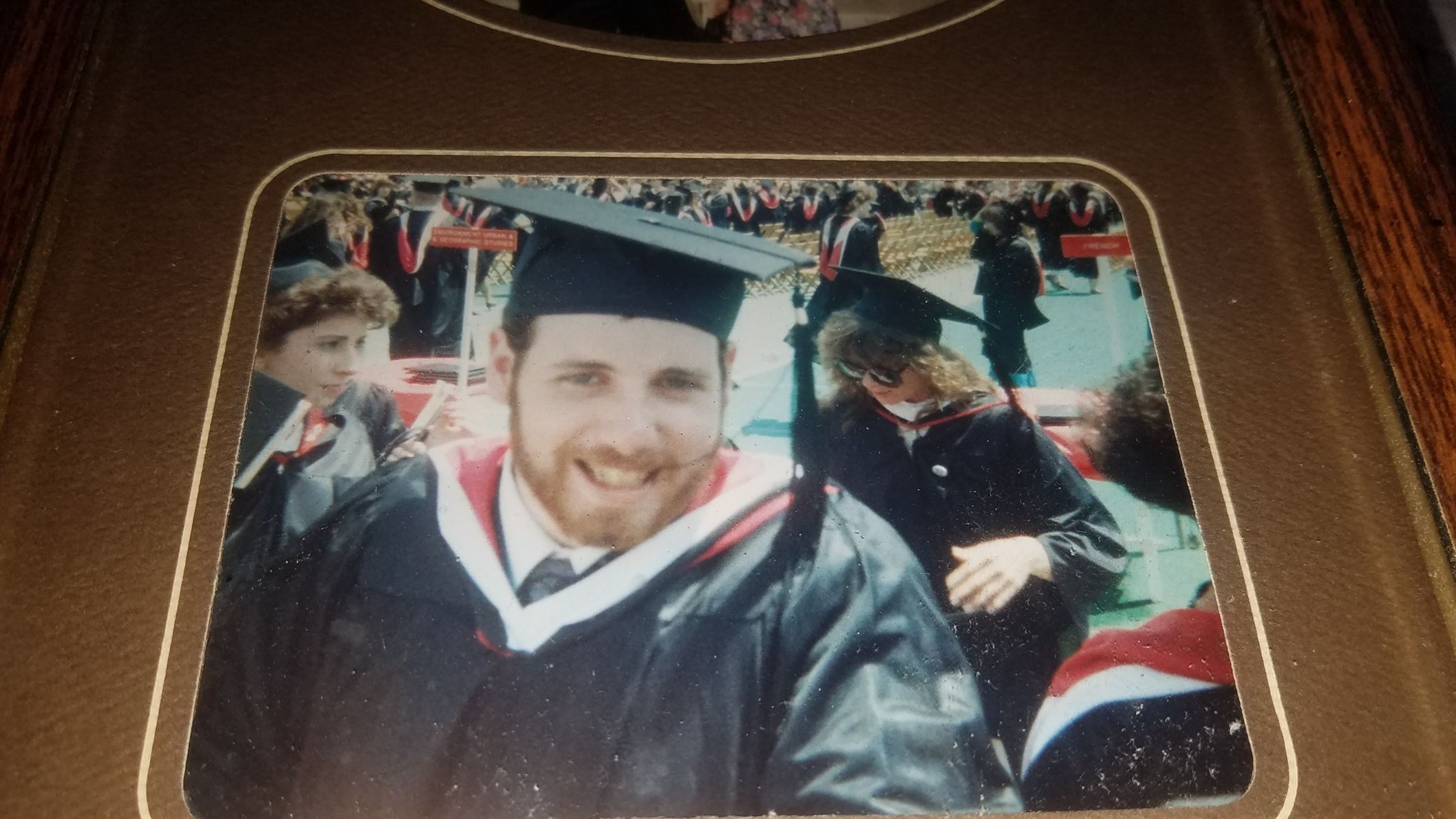 A frequent caller of the success hotline and Montclair State alumna Thomas Boud at his 1988 graduation ceremony at the then, Panzer Field. Photo courtesy of Thomas Boud