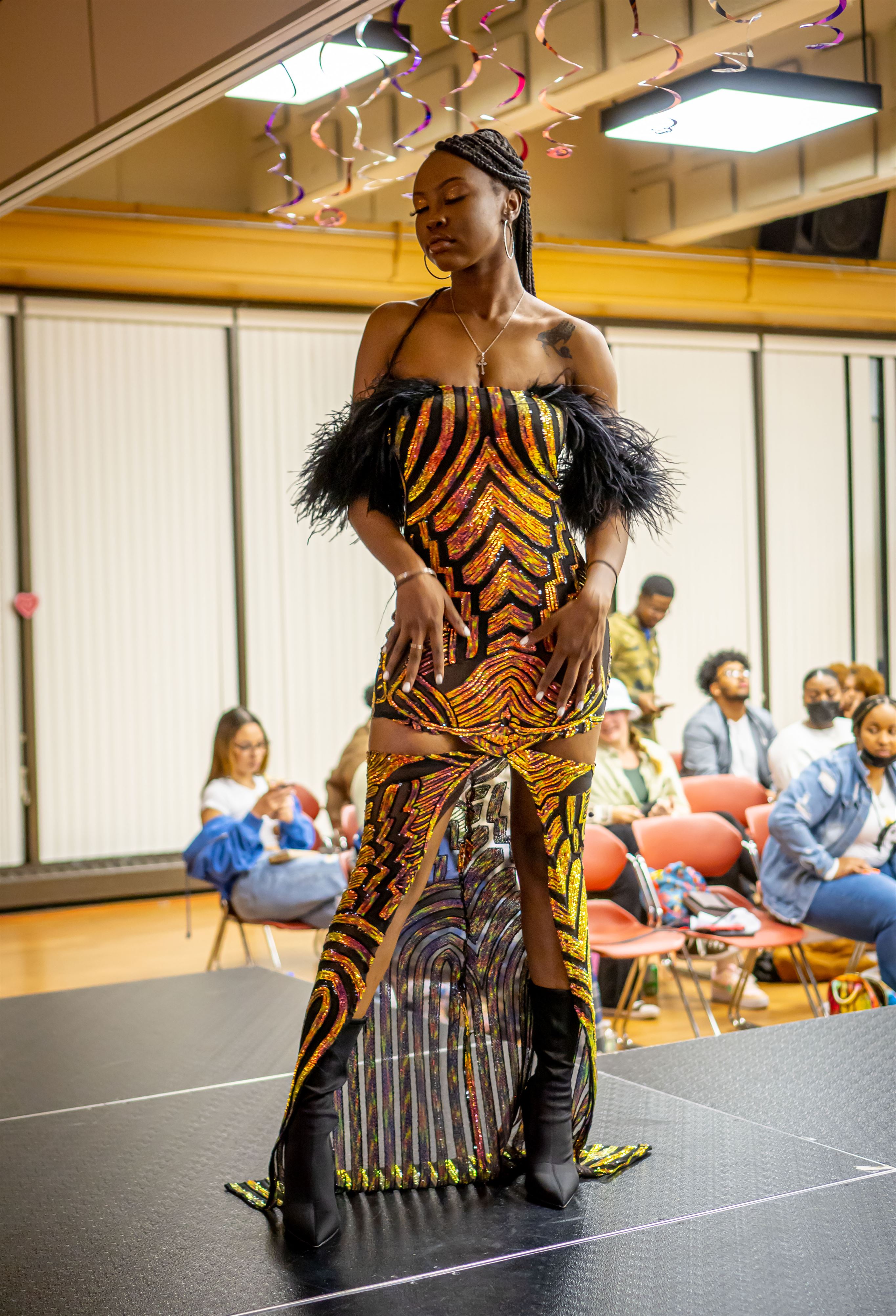 Another model shows off a handmade dress. Lynise Olivacce | The Monclarion