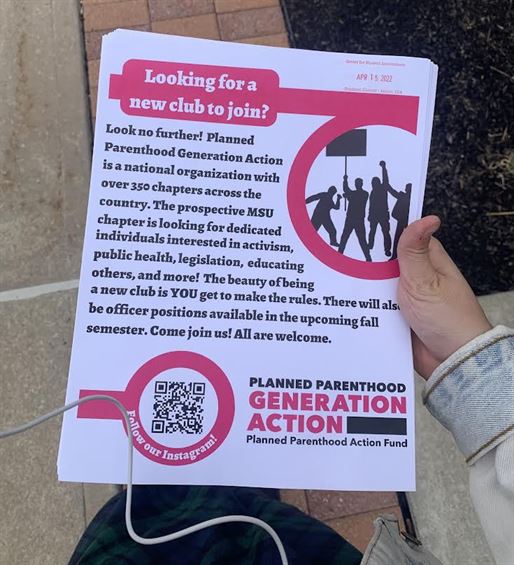 A flyer on campus encourages students to join the campus’ PPGA chapter. Ian Long | The Montclarion