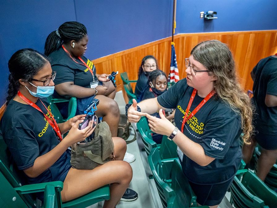 Plumser coordinated the 2021 Summer Journalism Workshop alongside other journalism students and Professor Tom Franklin, where high school students and incoming freshmen received hands-on journalism experience. Photo courtesy of Elena Plumser