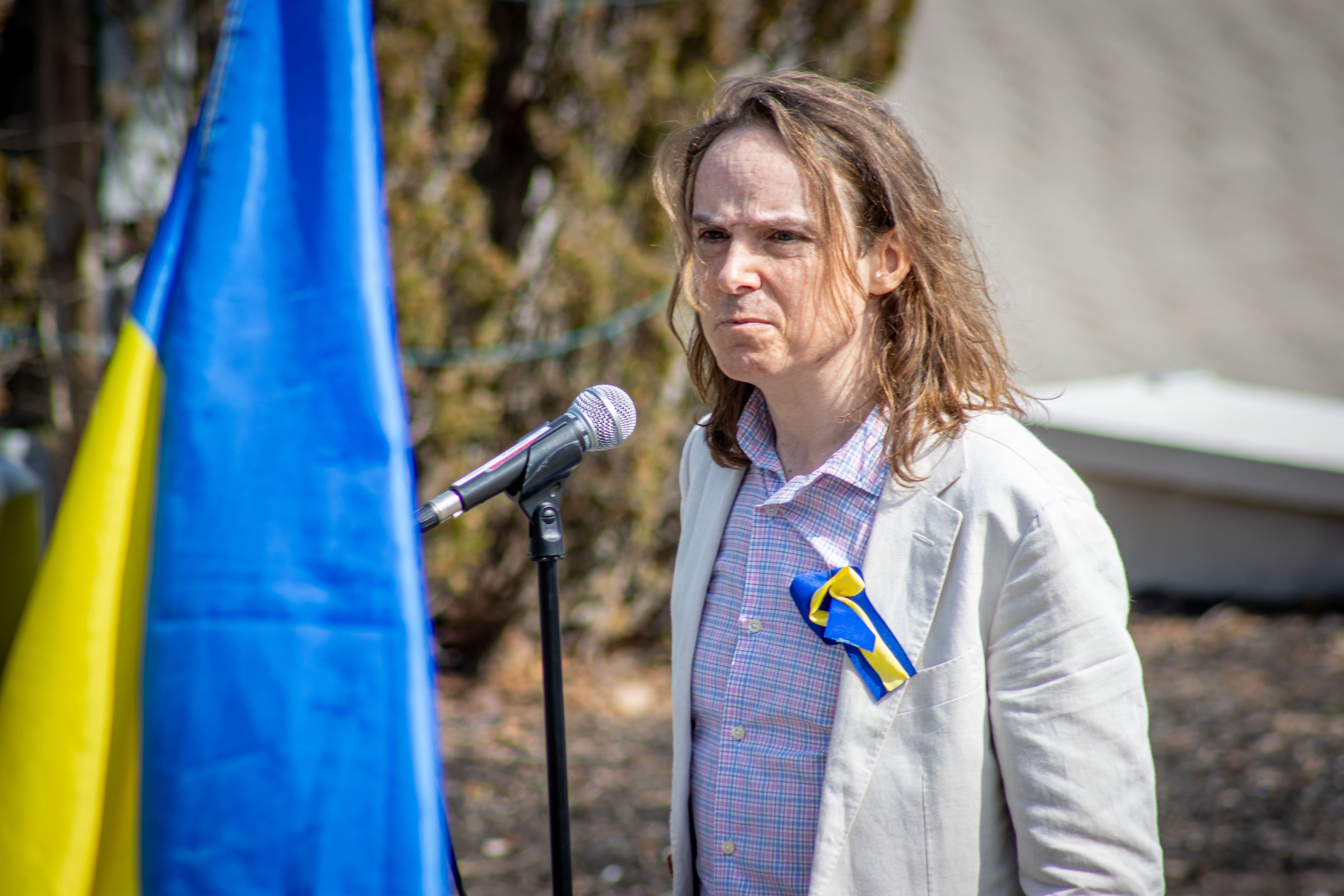 Jefferson Gatrall, coordinator of the Russian program at Montclair State and organizer of the event, says the Russian language does not belong to Putin or The Russian Federation. John LaRosa | The Montclarion