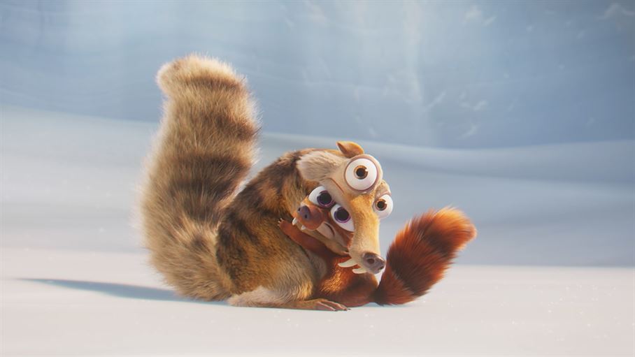 Scrat (Chris Wedge) and Baby Scrat (Kari Wahlgren) share an embrace and make a realization. Photo courtesy of Disney+