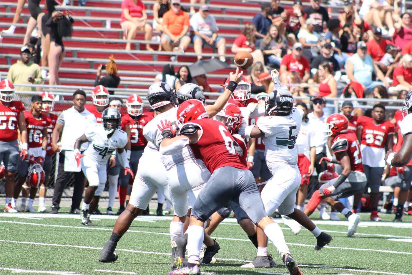 Captain Dimitri Pali had a sack in the game, as the defense looks to be solid early in the season. Trevor Geisberg | The Montclarion