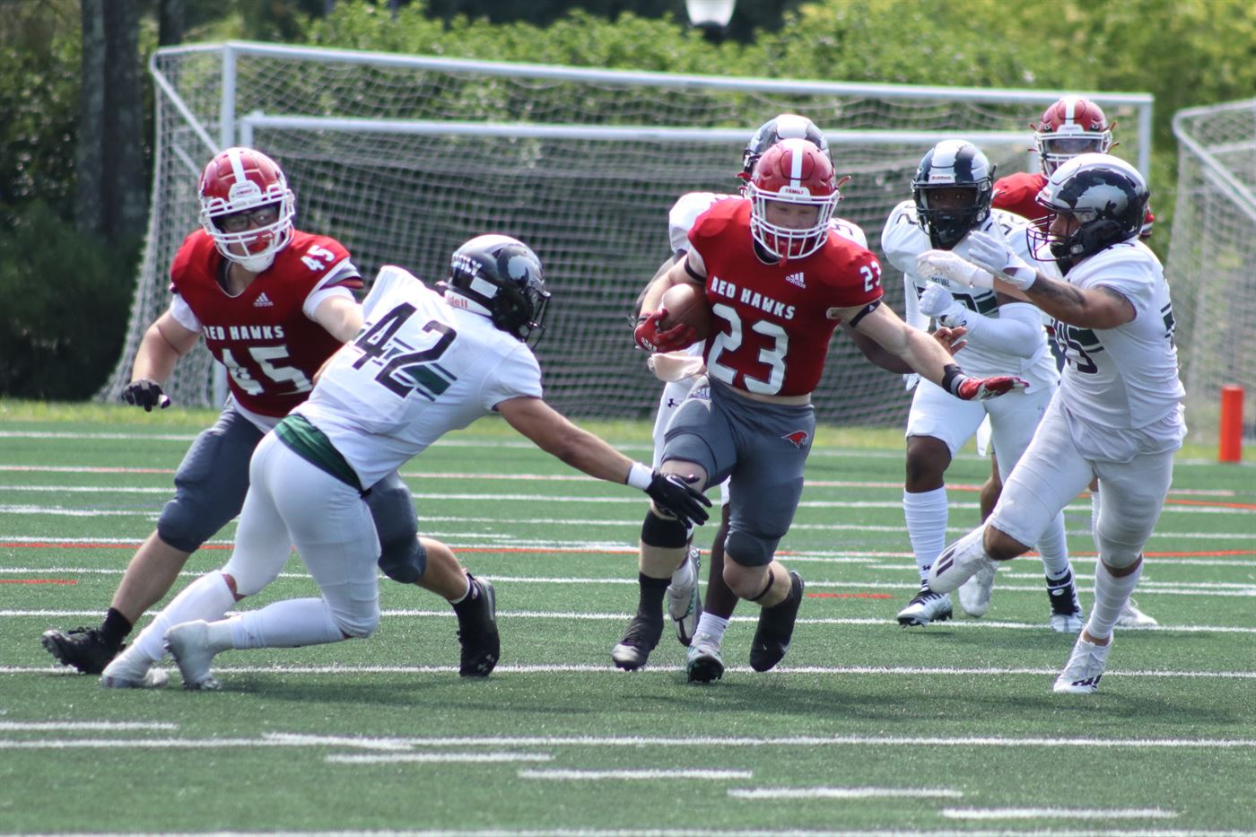 Dan Ramos has already started to make a name for himself as a Red Hawk both as a running back and as a kick returner. Trevor Geisberg | The Montclarion
