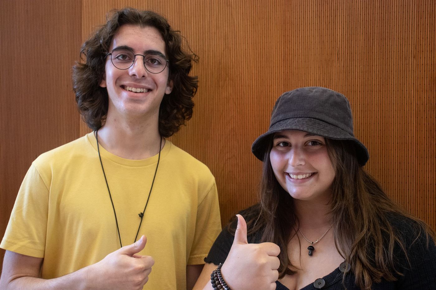 Two freshmen film majors, Samantha Bussinger (right) and Salvatore Sciascia (left) enjoy the festival on their first day of classes. Katie Lawrence | The Montclarion