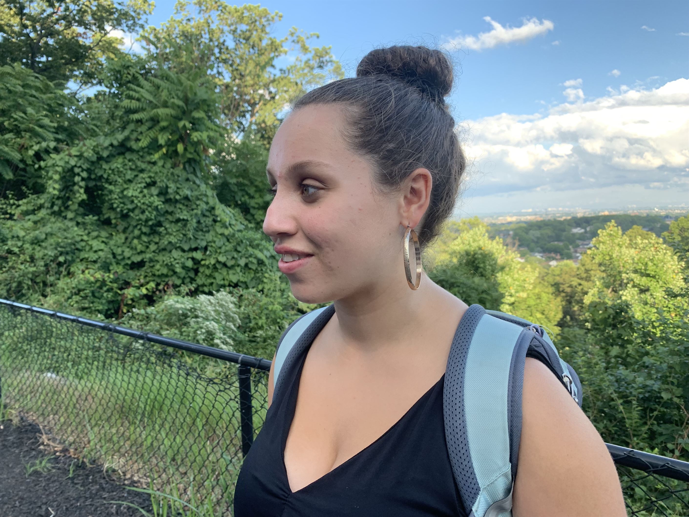 Tanis Rivera Lepore, a sophomore undeclared major, shared how she heard about wearing longer clothing could help prevent the spread of the virus. Aidan Ivers | The Montclarion