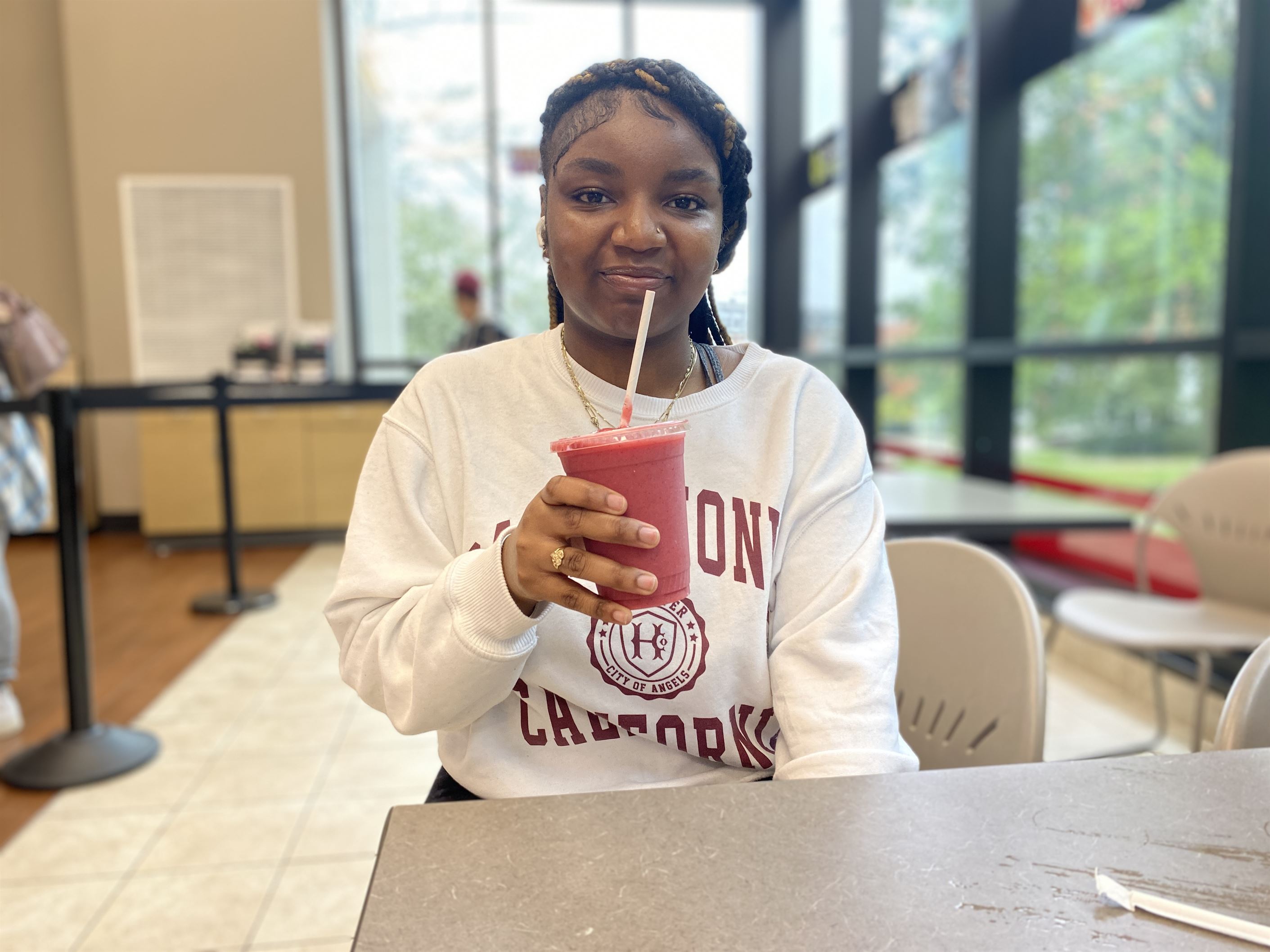 Taliyah Bacon, a freshman public health major, was surprised to learn about Smoothie Lab. Sal DiMaggio | The Montclarion