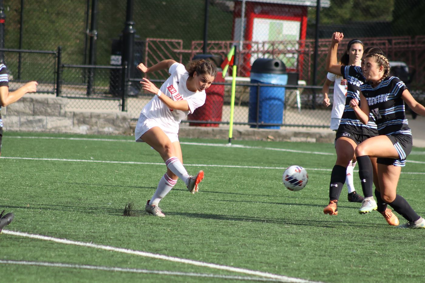 Aileen Cahill notched her fifth goal of the season already, and she was happy that the flurry of scores in the second half happened the way it did. Trevor Giesberg | The Montclarion