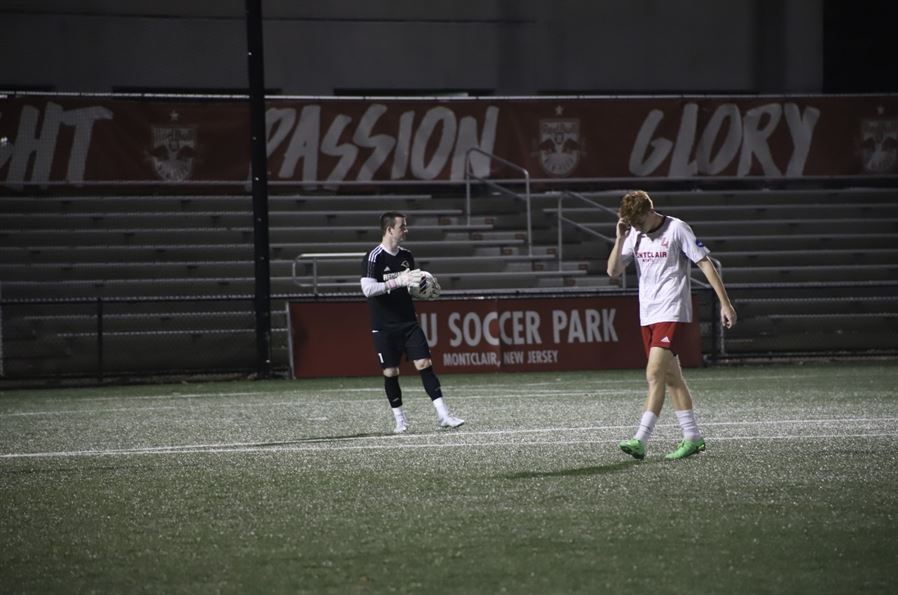 Shane Keenan, fresh off a NJAC Goalkeeper of the Year, was subbed in for the second half. Dan Dreisbach | The Montclarion