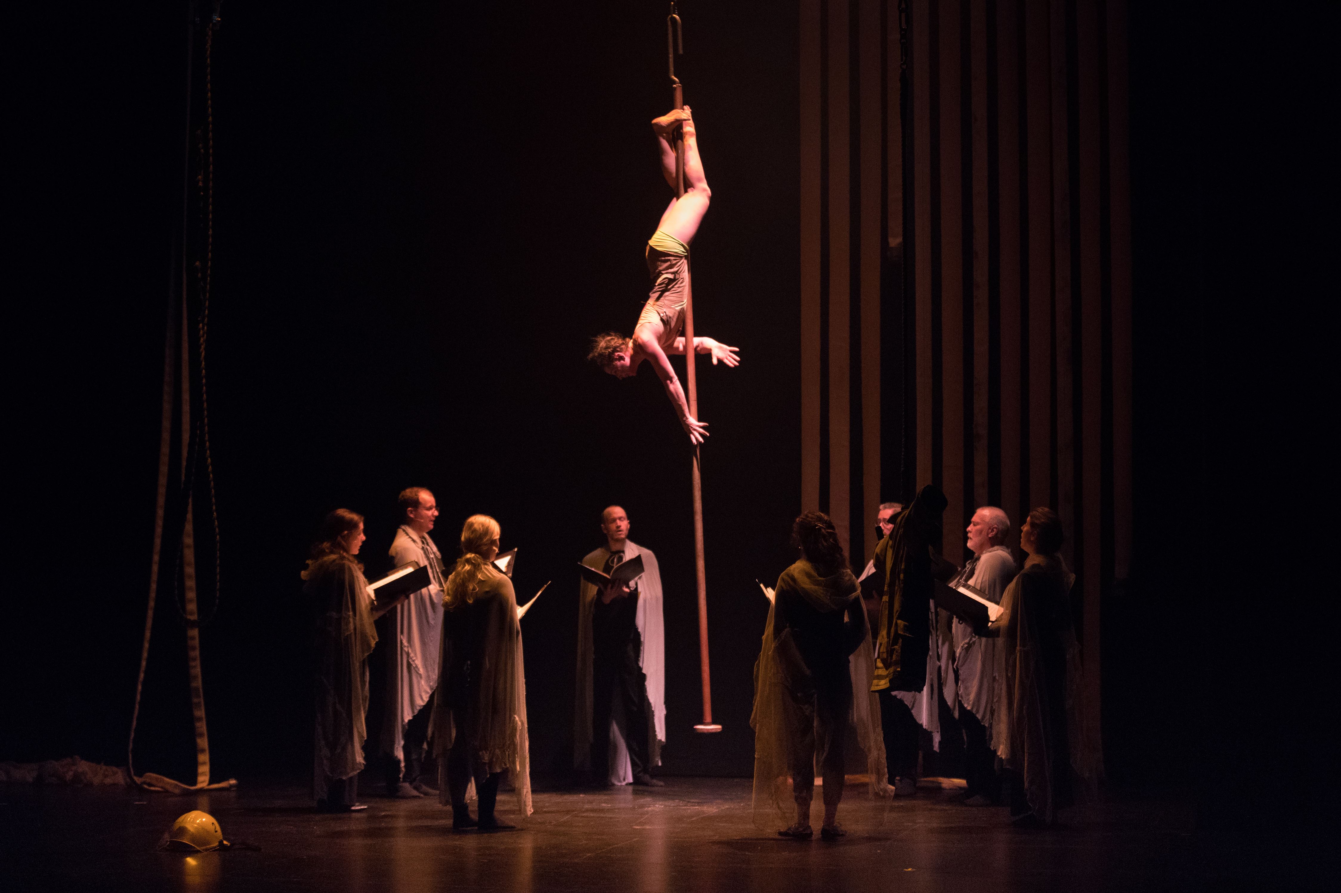 Holly Treddenick in one of her aerial dance scenes.
